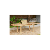 KAG TAB17 Ausziehbarer Teakholz-Gartentisch mit Schlankem Modernem Design und Erweiterbarer Tischplatte - Gartenmöbel
