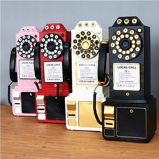 Vintage Wall Hanging Classic Metal Telephone Model Phone Box