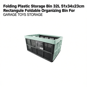 Contenedor de Almacenamiento Plegable de Plástico de 32L, 51x34x23cm, Rectangular, para Organizar el Garaje y Guardar Juguetes - Product Image 3