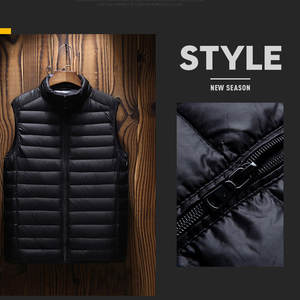 Vente en gros OEM/ODM Gilet bouffant fermeture éclair complet Veste légère décontractée en duvet de canard Gilet chaud d'hiver <span class=keywords><strong>sans</strong></span> capuche - Product Image 5