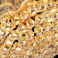 Lustre en cristal et fer doré de luxe européen moderne pour petit salon avec télécommande, vente en gros d'usine, luminaires suspendus