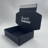 Boîte d'expédition en carton ondulé auto-adhésive imprimée sur mesure, papier recyclé avec bande adhésive détachable, boîte d'expédition noire