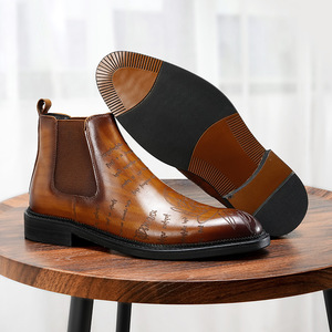 Nouvelles Chaussures Habillées pour Hommes en Cuir Véritable à Bout Carré, Creuses, Tendance Coréenne, Décontractées et Habillées, à Lacets, Antidérapantes, Automne - Product Image 4