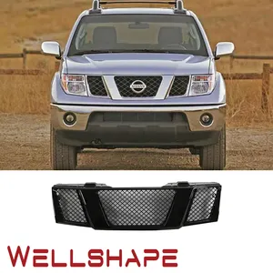 CarグリルFor 05 06 07 08 Nissan Frontier/Pathfinder Mesh Type Gloss Black Front Grille Grill