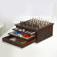 2025 nouvelle tendance multi fonction 10 en 1 jeu d'échecs en bois ensemble avec Backgammon Checker Mikado dominos Ludo Poker