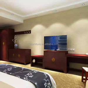 3 Star Hotel Bedroom Set Complete King <b>Queen</b> Wood <b>Bed</b> <b>Frame</b> With Headbaord Nightstands TV Cabinet Desk Closet For Sale - Product Image 3