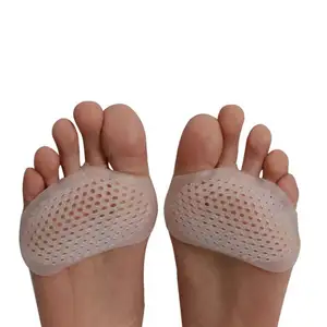 1 Pasang Bantalan Kaki Silikon Hak Tinggi Sepatu Slip Tahan Melindungi Nyeri Perawatan Kaki Kaki Depan Setengah Yard Sol Gel Tidak Terlihat