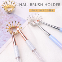 Support de brosse à ongles mini couronne TSZS en promotion avec strass, support d'outils pour stylo de nail art or et argent