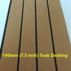 <span class=keywords><strong>Suelo</strong></span> de cubierta de teca de PVC sintético <span class=keywords><strong>para</strong></span> yate marino con rayas negras 190mm/50mm - Product Image 1