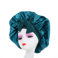 Topi Satin Motif Macan Tutul Lintas Batas dengan Pita Elastis Lebar, Penutup Kepala untuk Tidur, Perawatan Rambut, Gaya Turban, Cocok untuk Empat Musim