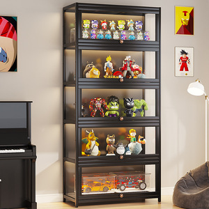 Vitrina de Bambú Transparente, Estante de Maquillaje a Prueba de Polvo, Exhibidor de <span class=keywords><strong>Lego</strong></span>, Caja Ciega, Almacenamiento de Modelos, Estantería para Libros, Muebles para el Hogar - Product Image 2
