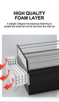 Réfrigérateur de présentation de viande et de poisson de supermarché équipement de vitrine de boucherie réfrigérateur de table en acier inoxydable avec compresseur de marque