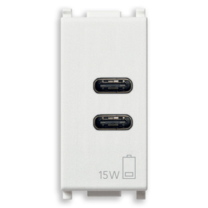 Usb <b>C</b>+<b>C</b> 15W 3A 5V Wall <b>Charger</b> White 1M <b>Cable</b> - Product Image 1
