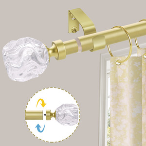 Ensemble <span class=keywords><strong>de</strong></span> tringle à <span class=keywords><strong>rideau</strong></span> <span class=keywords><strong>de</strong></span> <span class=keywords><strong>douche</strong></span> en fer léger et léger <span class=keywords><strong>doré</strong></span> Art déco pour une utilisation en plein air - Product Image 5