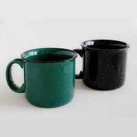 Venta al por mayor 350ml Taza de café clásica Logotipo personalizado Taza de esmalte