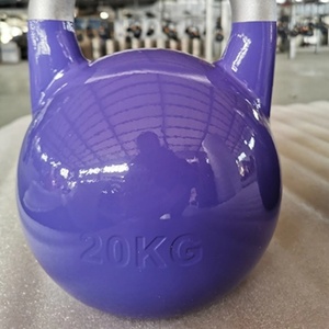 เคตเทิลเบลล์ยกน้ำหนักที่มีมือจับโครเมี่ยม4-54กก. ทาสีเหล็กยกน้ำหนักหลากสี