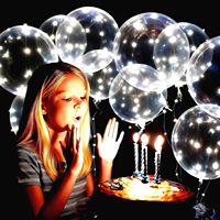 Ballons LED Bobo transparents avec guirlande lumineuse pour fêtes, anniversaires, mariages, Quinceañera – Blanc froid