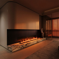 Cheminée électrique autoportante 3D à vapeur d'eau en acier pour la décoration intérieure, avec application intelligente et télécommande, flamme atomisante LED réaliste pour usage hôtelier