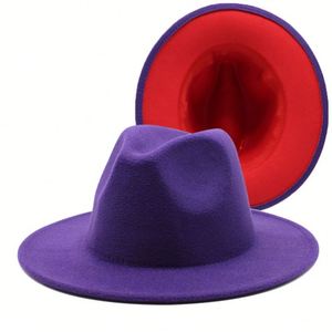 Chapeau Fedora classique bicolore pour homme, casquette jazz à large bord, chapeau plat d'église pour femme, chapeau Panama - Product Image 5