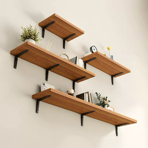 Factory direct shipping of pine wood partition <b>shelves</b>, <b>wall</b>-<b>mounted</b> screw-embedded solid wood single-slot storage racks, <b>wall</b> - Product Image 1