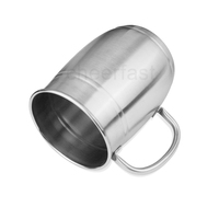 Gravé au laser Votre Logo 1050ml Potbelly Tasse à bière en acier inoxydable 35oz Tasse à bière en métal noir avec poignée Chope à bière en métal