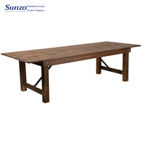 Table de ferme rustique pliable en bois de pin d'extérieur, mobilier de ferme, table à manger pliable pour les événements