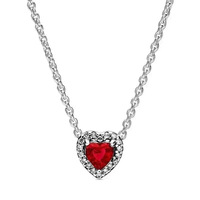 Collier pour femme Bestseller Heart Series, collier à pendentif cœur rose, chaîne de clavicule à perles colorées