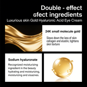 Crema de Ojos de oro de <span class=keywords><strong>24K</strong></span> de etiqueta privada hierbas de ácido hialurónico retinol antiarrugas ojeras alivio de la sequedad cuidado de la piel crema de ojos - Product Image 3