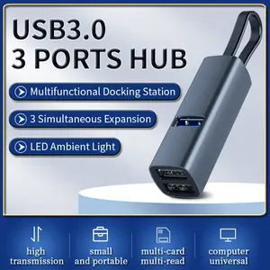 알루미늄 미니 고속 USB 5 1 데이터 전송 유형 C 3 포트 SD TF 어댑터 Mac PC