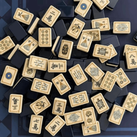 En stock, vente en gros : Jeu de Mahjong américain Blue Sunday, 160 tuiles en acrylique 4 couches, gravées au laser, durables, pour le divertissement et les voyages