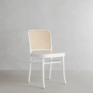 Плетеный стул из ротанга Nadia для французского ресторана, обеденный стул из белой древесины и тростника
