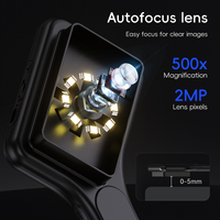 Mini Digital Handheld Magnifier Microscope 2MP Autofocus AF Lens 3-Inch LED Screen 500X Magnification