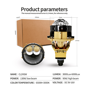 Chenlang Super brillante 130W Bi-LED proyector lente coche faro Retrofit Kit 3 pulgadas con dos láser sin pérdidas para H4 LED faros - Product Image 4