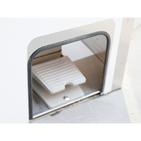 Lavabo portable en acier inoxydable avec robinet chauffant, réservoir d'eau chaude, roulettes à 2 roues, facile à nettoyer, pour lavage des mains en extérieur