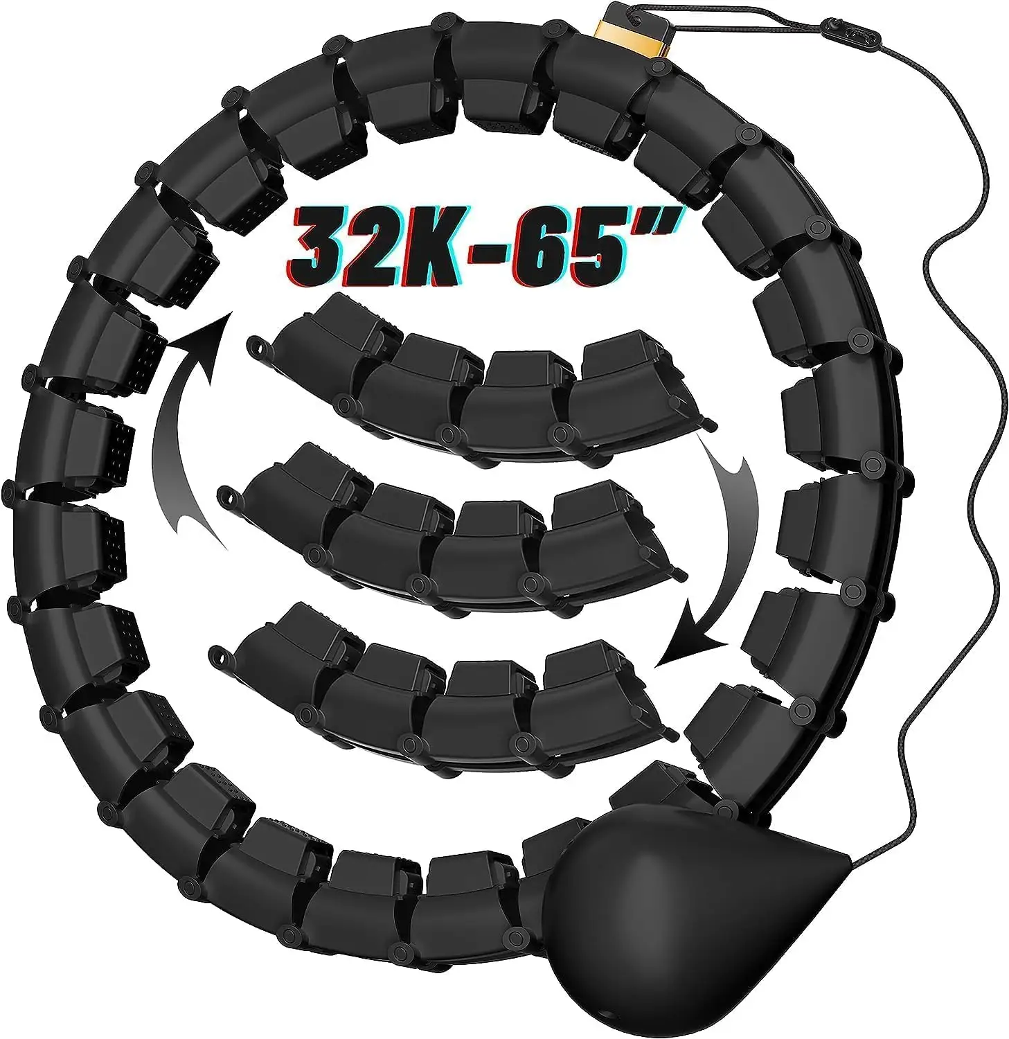 Cerceaux détachables Hula Infinity Fitness de 65 pouces, 32 noeuds, grande taille, silencieux, 2 en 1, pour femmes
