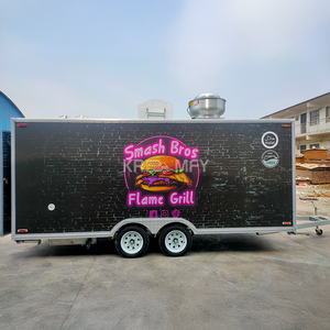 Fiberglass Aluminum Hot <b>Dog</b> Grill Deep Fryer Mobile Kitchen Vending Cart Towable Food <b>Trailer</b> Outdoor Food Truck Chips - Product Image 6