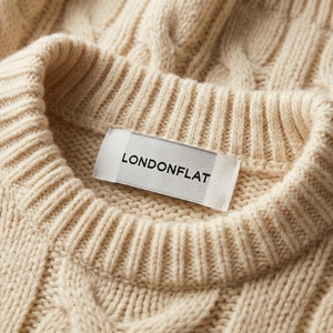 Etiquetas de Cuello para Camisetas, Etiquetas Tejidas Personalizadas con Nombre de Marca, Logotipo y Talla, Etiquetas de Cuello Plegables para Ropa - Product Image 1