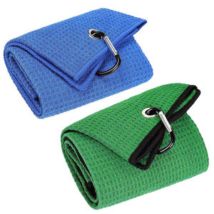 Serviette de golf en coton recyclé 100% avec crochet, serviette de golf en microfibre, vente en gros - Product Image 1