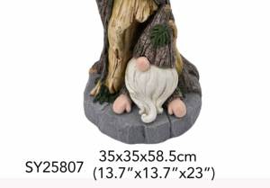 Support de Plantes Gnomique <span class=keywords><strong>en</strong></span> Résine <span class=keywords><strong>en</strong></span> Forme de Bassin d'Oiseaux, Décoration de Jardin Extérieur, Ornement de Cour, Mangeoire à Oiseaux - Product Image 6