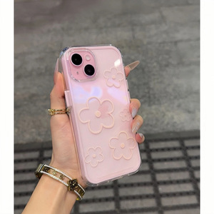 เคสโทรศัพท์กันกระแทกแบบเต็มตัว ลายเส้นดอกไม้เรียบง่าย สีสันสดใส สำหรับ iPhone 16/17 เหมาะสำหรับฤดูร้อน - Product Image 5