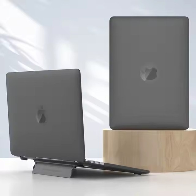 Foldable Laptop Stand Protective Case for Macbook Air Pro Frosted Semi Transparent Laptop Cover Case Slim Durable Laptop Sleeve