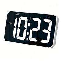 Réveil numérique avec écran de 10,8 pouces, horloge de bureau électronique, affichage LED de l'heure, du jour, de la date et de l'heure d'été pour chambre à coucher, maison, bureau, table de chevet, bureau