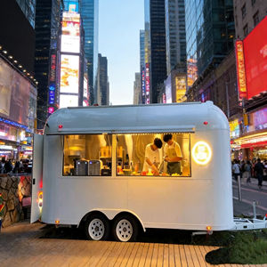 Carrito de Comida Móvil de Acero Inoxidable Blanco Puro con 4 Ruedas e Iluminación Cálida para Helados, Campamentos, Comida y Bebidas Gourmet - Product Image 5