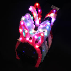 Light Rabbit Ears Headband Led Plush Rabbit Ears Headband Performance Bunny Hair Accessories <strong>Concert</strong> <strong>Props</strong> Wholesale PET ZHE - Product Image 2