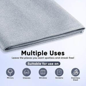 Chiffon de nettoyage en microfibre sans traces ni peluches avec logo personnalisé OEM, 25x25/30x30cm, pour vitres et polissage de fenêtres - Product Image 4