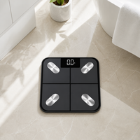 Balance connectée intelligente Bluetooth pour la composition corporelle, avec application, haute précision, en verre trempé, pour la maison et le fitness