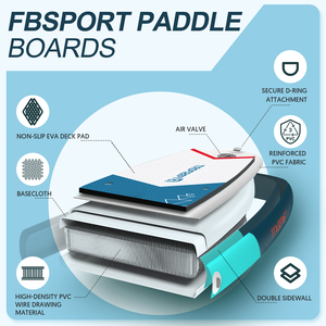 Planche de yoga gonflable 11'x33"x6" avec pont large antidérapant, stable pour la pêche, le <span class=keywords><strong>surf</strong></span> et les sports nautiques - Product Image 4