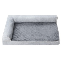 Nouveau lit pour animaux de compagnie en forme de rectangle, style éponge, pour chien et chat, amovible et lavable, en peluche, pour toutes les saisons