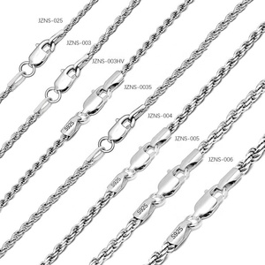 JZNS מפעל ישיר סיטונאי 1- <span class=keywords><strong>4mm</strong></span> שרשרת שרשרת כסף יהלום לחתוך חבל שרשרת לנשים גברים - Product Image 5