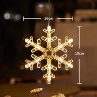 Guirlande lumineuse LED moderne blanc chaud pour décoration de fenêtre de Noël, à piles, avec ventouses pour suspendre l'arbre
